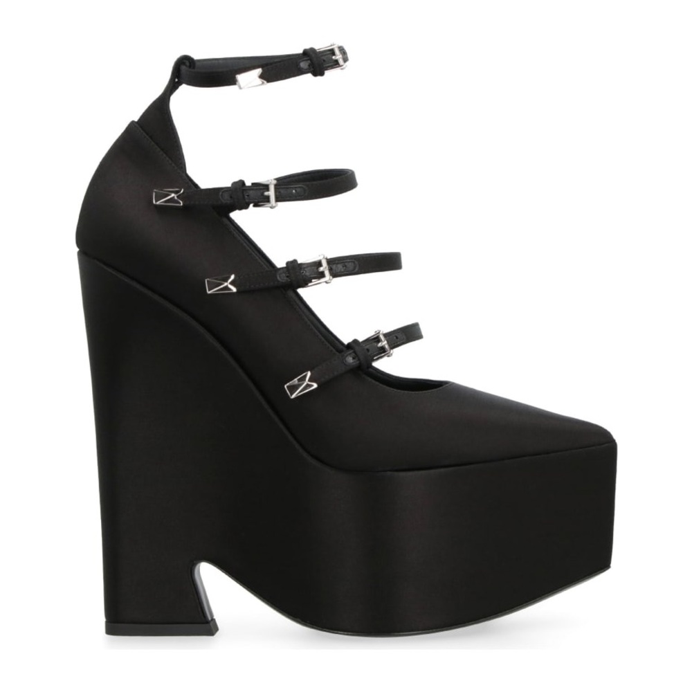 NWT Versace Satin Black Tempest Platform Pump - Picture 8 of 17